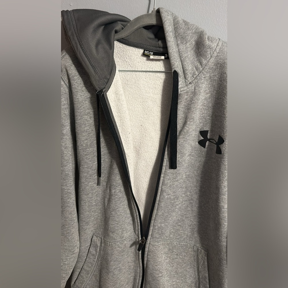 Grey Under Armor Zip Up Hoodie